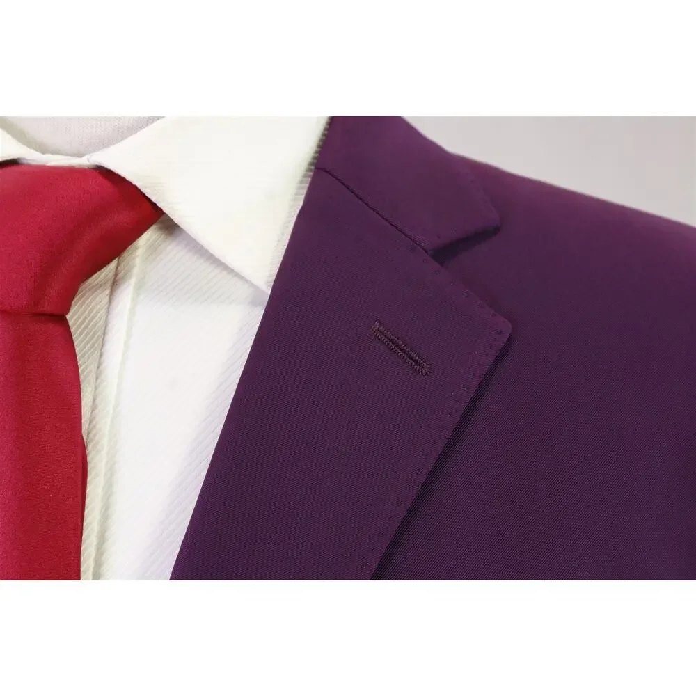 Ozwald Boateng Bespoke Couture Solid Purple 2-Btn Techno Suit 36R